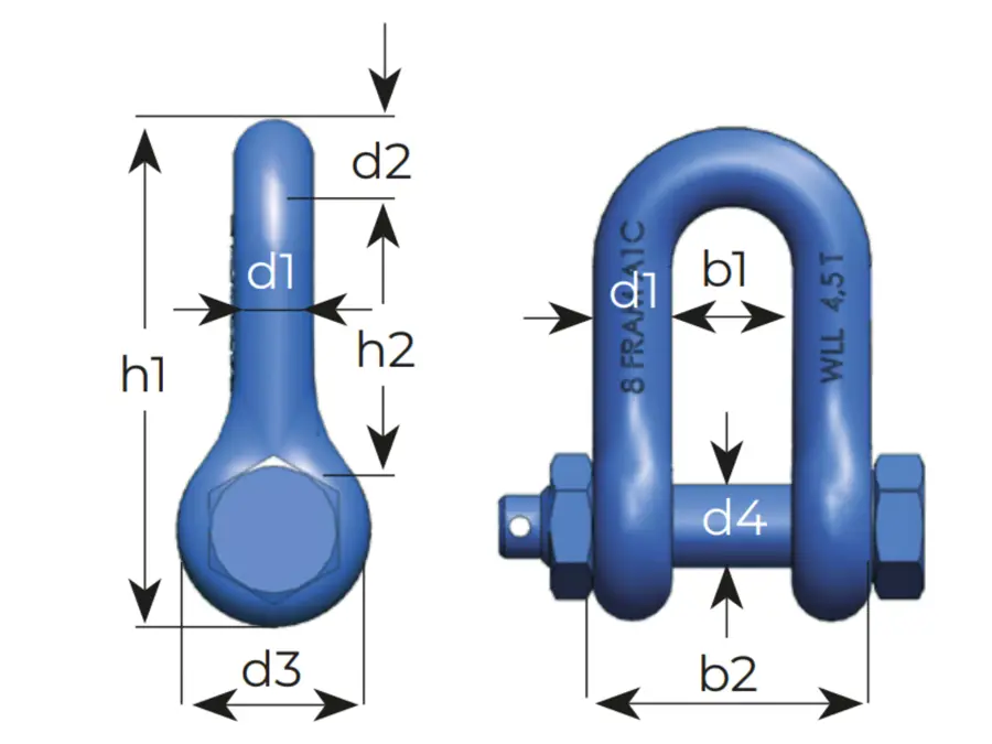 pic_FRAM Shackles- short type C - with nut pin__21155 A1c 2090702F62 Målskisse